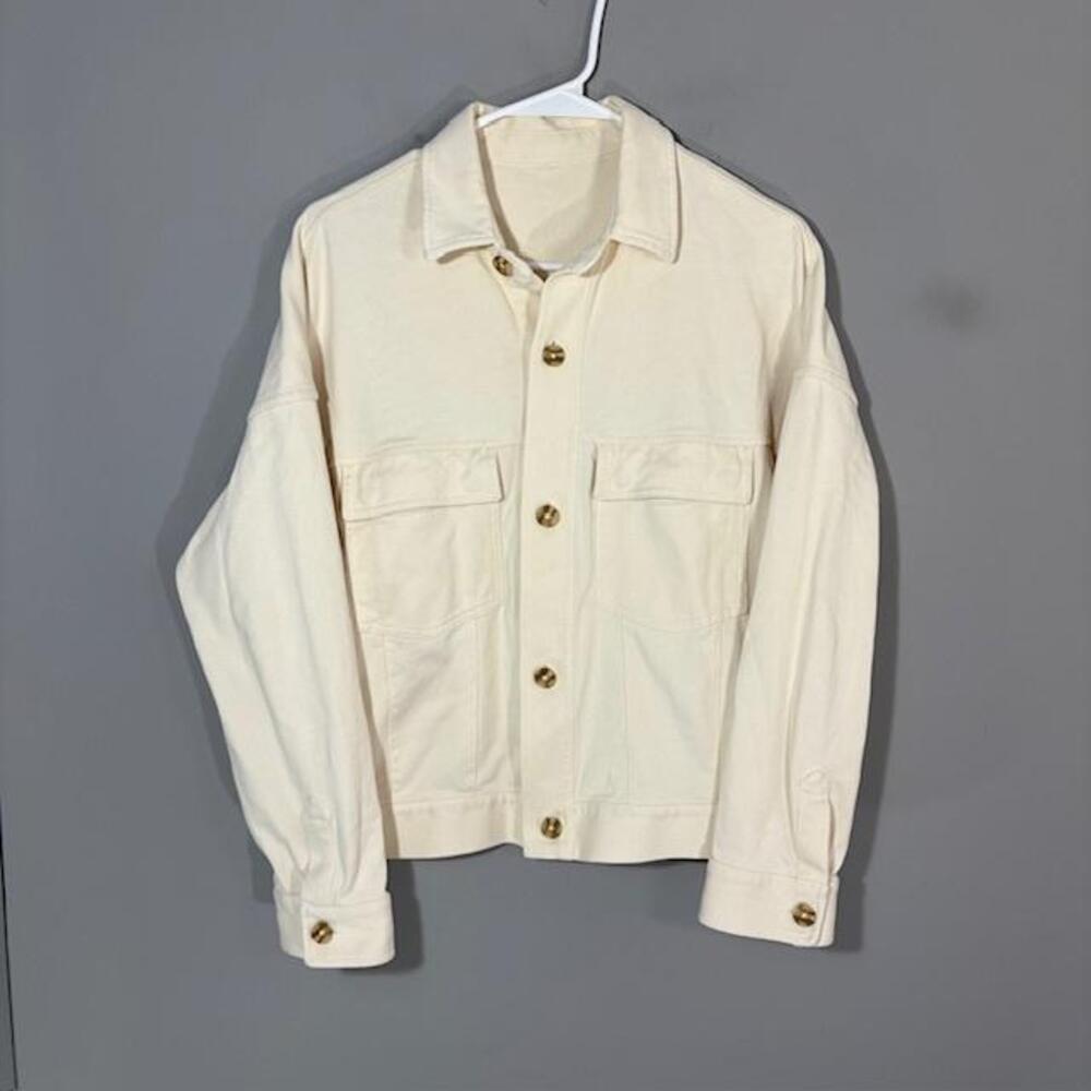 Vuori Jacket Womens XS White Cotton French Terry Button Front Short VW5050